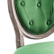 Vintage french performance velvet dining side chair in natural emerald by Modway additional picture 3