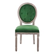 Vintage french performance velvet dining side chair in natural emerald by Modway additional picture 5