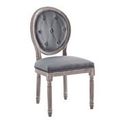 Vintage french performance velvet dining side chair in natural gray by Modway additional picture 8