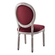 Vintage french performance velvet dining side chair in natural maroon by Modway additional picture 6