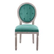 Vintage french performance velvet dining side chair in natural teal by Modway additional picture 5