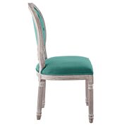 Vintage french performance velvet dining side chair in natural teal by Modway additional picture 6
