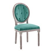 Vintage french performance velvet dining side chair in natural teal by Modway additional picture 8