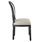 Vintage french upholstered fabric dining side chair in black beige by Modway additional picture 7