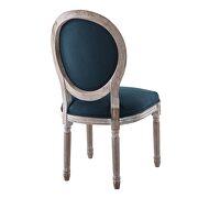 Vintage french upholstered fabric dining side chair in natural blue by Modway additional picture 6