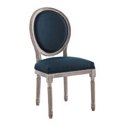 Vintage french upholstered fabric dining side chair in natural blue by Modway additional picture 8
