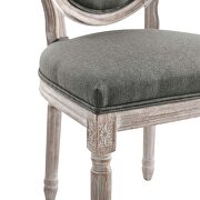 Vintage french upholstered fabric dining side chair in natural gray additional photo 4 of 7