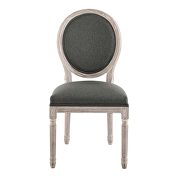 Vintage french upholstered fabric dining side chair in natural gray additional photo 5 of 7