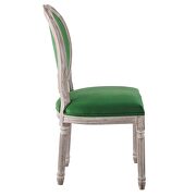 Vintage french performance velvet dining side chair in natural emerald by Modway additional picture 7