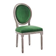 Vintage french performance velvet dining side chair in natural emerald by Modway additional picture 8