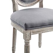 Vintage french performance velvet dining side chair in natural gray by Modway additional picture 4