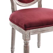 Vintage french performance velvet dining side chair in natural maroon additional photo 4 of 7