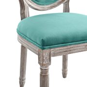 Vintage french performance velvet dining side chair in natural teal by Modway additional picture 4
