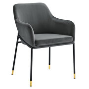 Performance velvet upholstery dining armchair in charcoal finish by Modway additional picture 2