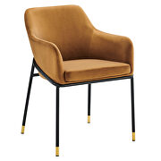 Performance velvet upholstery dining armchair in cognac finish by Modway additional picture 2