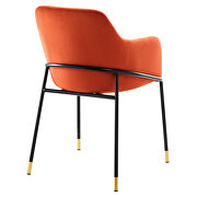 Performance velvet upholstery dining armchair in orange finish by Modway additional picture 4
