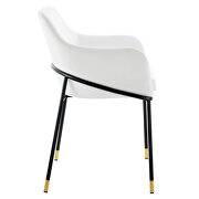 Performance velvet upholstery dining armchair in white finish by Modway additional picture 3