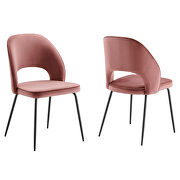 Performance velvet upholstery dining chair in dusty rose finish (set of 2) by Modway additional picture 2