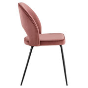 Performance velvet upholstery dining chair in dusty rose finish (set of 2) by Modway additional picture 4