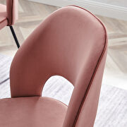 Performance velvet upholstery dining chair in dusty rose finish (set of 2) by Modway additional picture 8