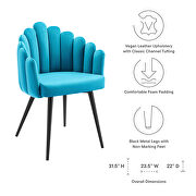 Performance velvet upholstery dining chair in blue finish by Modway additional picture 6