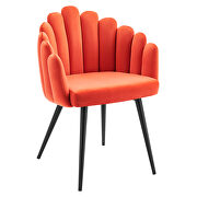 Performance velvet upholstery dining chair in orange finish by Modway additional picture 2