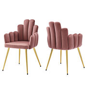 Performance velvet dining chair in gold/ dusty rose finish (set of 2) by Modway additional picture 2