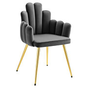 Performance velvet dining chair in gold/ gray finish (set of 2) by Modway additional picture 3