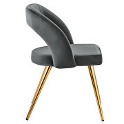 Gray finish velvet upholstery and polished gold legs dining chair by Modway additional picture 3