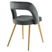 Gray finish velvet upholstery and polished gold legs dining chair by Modway additional picture 4