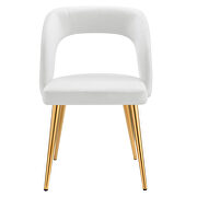 White finish velvet upholstery and polished gold legs dining chair by Modway additional picture 5