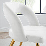 White finish velvet upholstery and polished gold legs dining chair by Modway additional picture 7