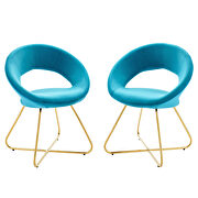 Performance velvet dining chair in gold blue finish (set of 2) by Modway additional picture 2