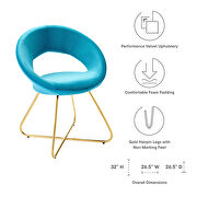 Performance velvet dining chair in gold blue finish (set of 2) by Modway additional picture 7