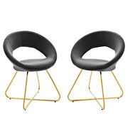 Performance velvet dining chair in gold charcoal finish (set of 2) by Modway additional picture 2