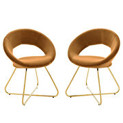 Performance velvet dining chair in gold and cognac finish (set of 2) by Modway additional picture 2