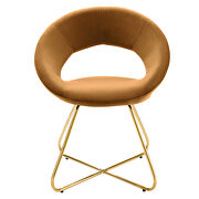 Performance velvet dining chair in gold and cognac finish (set of 2) by Modway additional picture 6