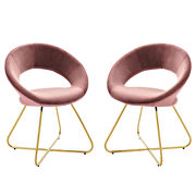 Performance velvet dining chair in gold and dusty rose finish (set of 2) by Modway additional picture 2