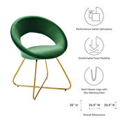 Performance velvet dining chair in gold and emerald finish (set of 2) by Modway additional picture 7