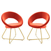 Performance velvet dining chair in gold and orange finish (set of 2) by Modway additional picture 2