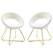 Performance velvet dining chair in gold and white finish (set of 2) by Modway additional picture 2