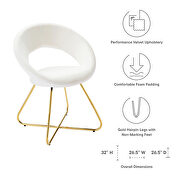 Performance velvet dining chair in gold and white finish (set of 2) by Modway additional picture 7