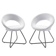 Upholstery fabric dining chair in black/ white (set of 2) by Modway additional picture 2