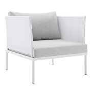 3-piece sunbrella® outdoor patio aluminum seating set in white/ gray by Modway additional picture 3