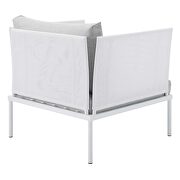 3-piece sunbrella® outdoor patio aluminum seating set in white/ gray by Modway additional picture 5