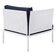 3-piece sunbrella® outdoor patio aluminum seating set in white/ navy by Modway additional picture 5