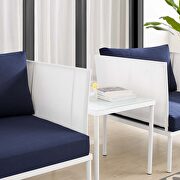 3-piece sunbrella® outdoor patio aluminum seating set in white/ navy by Modway additional picture 10