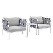 3-piece sunbrella® outdoor patio aluminum seating set in gray additional photo 2 of 9