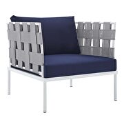 3-piece sunbrella® outdoor patio aluminum seating set in navy by Modway additional picture 3