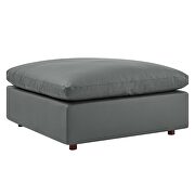 Down filled overstuffed vegan leather ottoman in gray by Modway additional picture 2